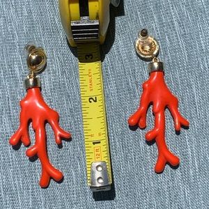 Large Coral Branch Earrings—Like New Condition